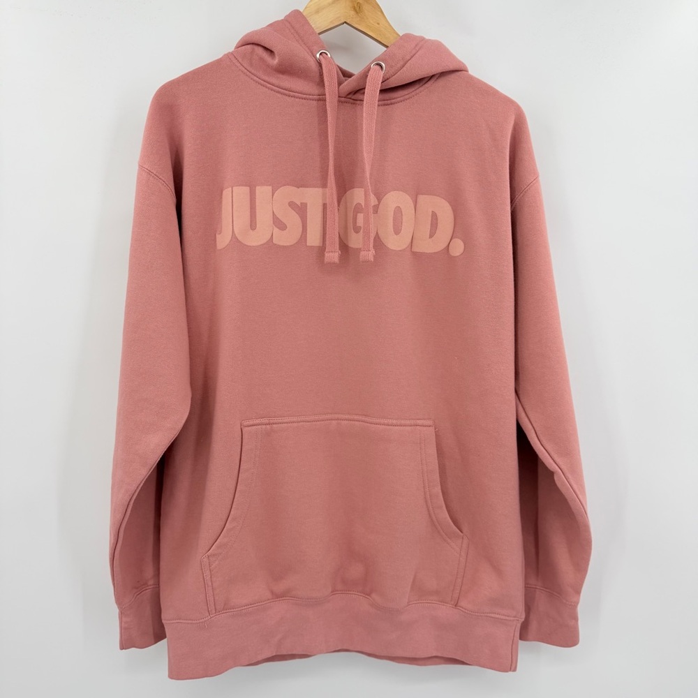 God is Dope JUST GOD. Rare Printed Longer Hoodie Pink Women’s Size Large